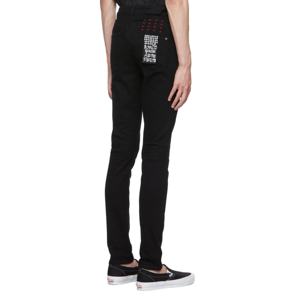 SOLD Ksubi Chitch Laid Black Men's 28 x 31 Slim Fit Mid Rise Black Jeans